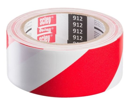 Скотч-лента сигнальная (красная/белая) Scley 0370-123348 48 мм х 33 м