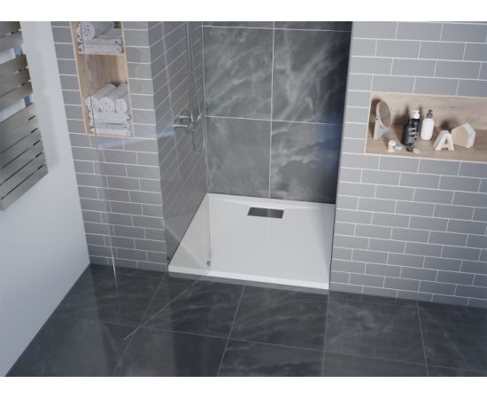 Shower tray granite Granmaster Salvia 900x900 white KWSXA41B