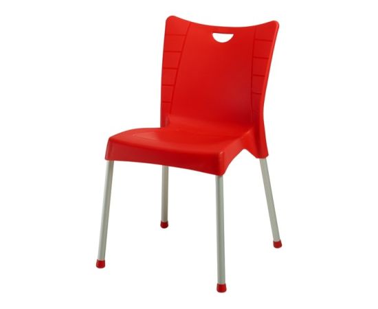 Chair with aluminum legs ACELYA Red