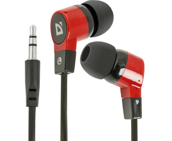 Headphones with microphone Defender Basic 619 black/red