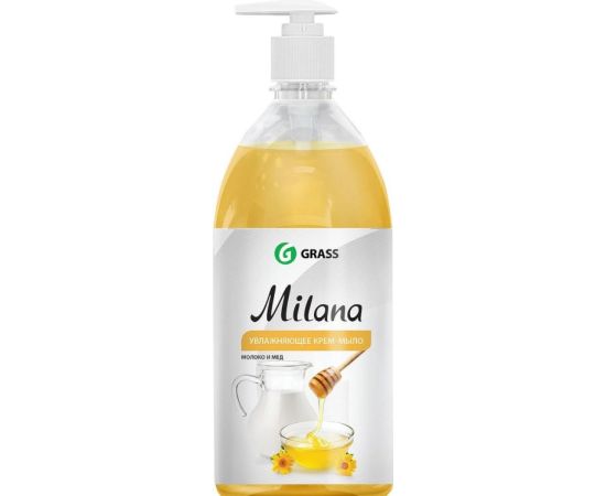 Жидкое крем-мыло Grass "Milana" молоко и мед 1000 мл