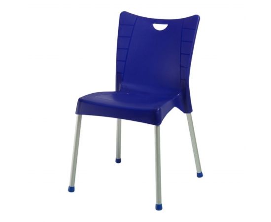 Chair with aluminum legs ACELYA Dark blue