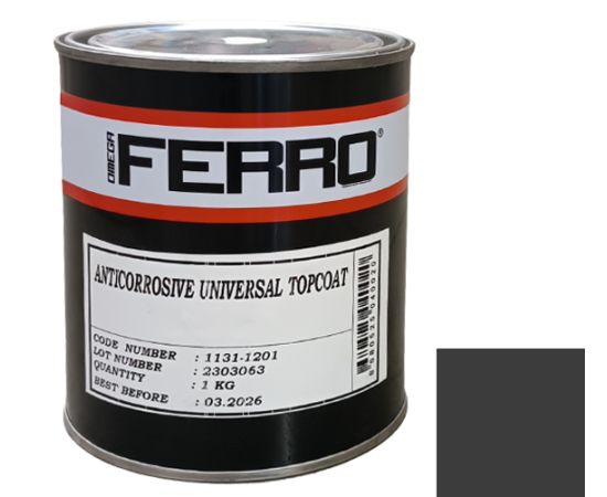 Краска антикоррозионная для металла Ferro 3:1 матовая черная 1 кг