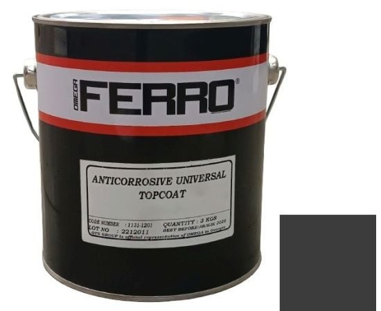 ლითონის ანტიკოროზიული საღებავი Ferro 3:1 მქრქალი შავი 3 კგ