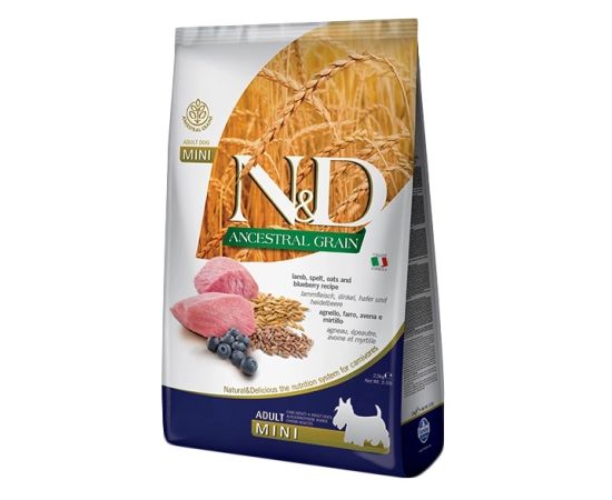 Dog food Farmina N&D Ancestral Grain Adult Mini lamb and blueberries 2.5 kg