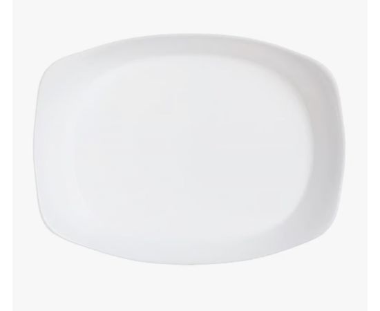 საცხობი ფორმა მინა-კერამიკის თეთრი მართკუთხედი რომბებით Luminarc 34x25სმ 252496
