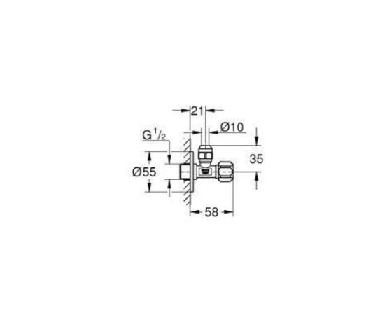 ვენტილი Grohe 2201800M Angle valve 1/2x3/8