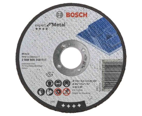 საჭრელი დისკი ლითონისთვის Bosch Expert for Metal 115x2.5x22.23 მმ