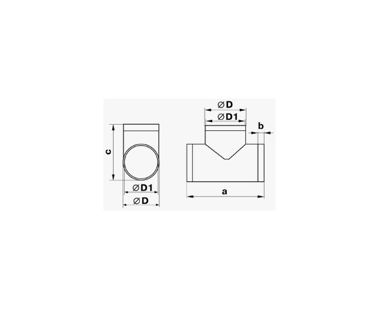 Air duct connector 232 Domovent 198x125x122 mm
