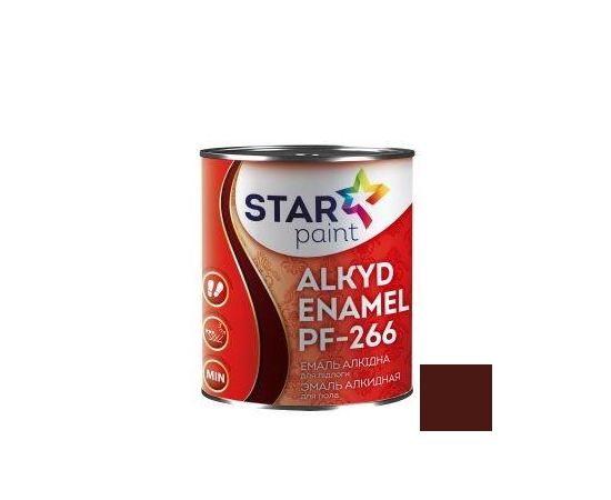 Alkyd enamel for the floor STAR PAINT ПФ-266 87 Redish Brown 0.9 kg