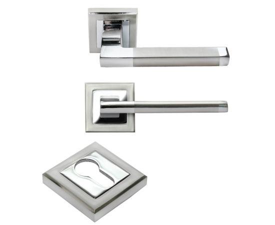 Handle on the socket Ruсetti RAP 17-S SN/CP + cylinder liner RAP KH-S SN/CP - white nickel/chrome