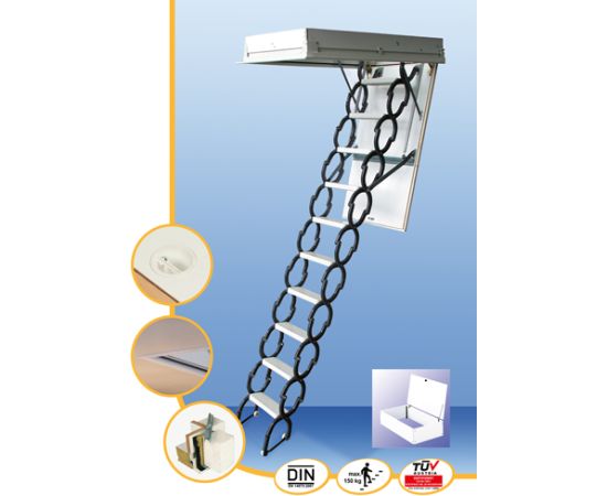 Attic ladder Minka Euro-Star 70x120x3250 mm metal/metal