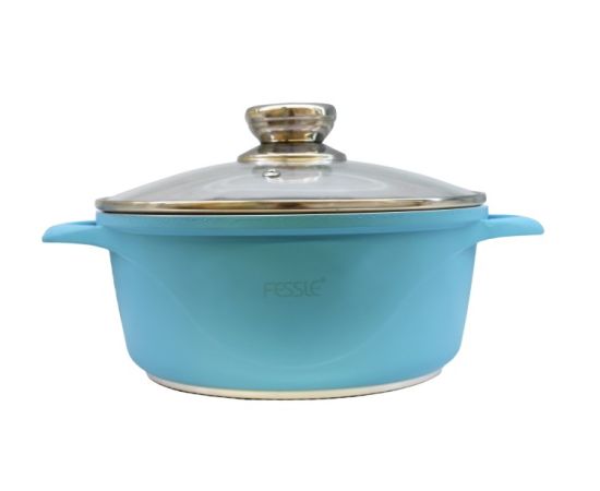 Pan with lid Fessle F-12050 blue 22 cm