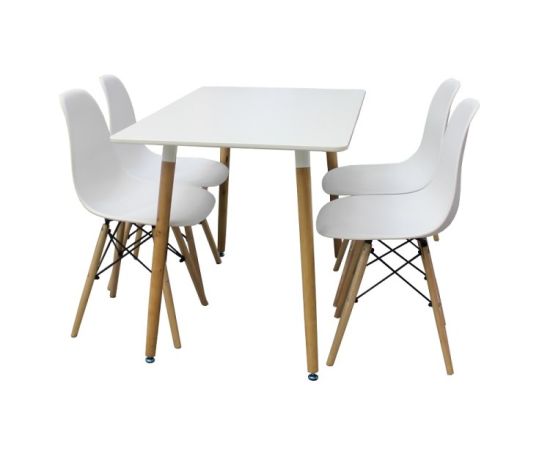 Set for kitchen table and 4 chairs 823/638 white