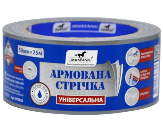 Reinforced tape Mustang DT5025 50 mm 25 m grey