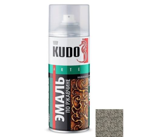 Эмаль по ржавчине молотковая Kudo KU-3005 серебристо-серо-коричневая
