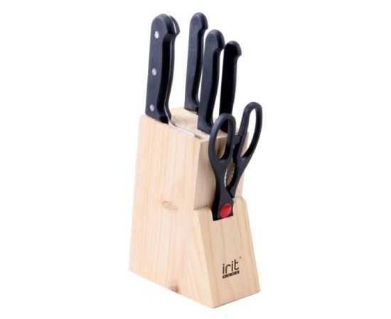 Set of knives on a wooden stand IRIT IRH-534