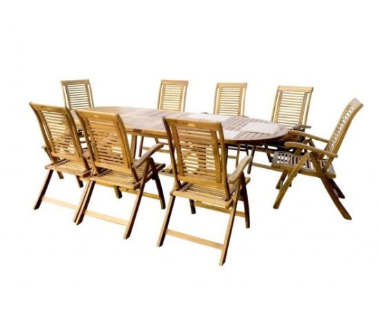 Набор деревянной мебели акации раскладной стол + 8 стульев Hecht Royal Set