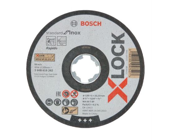 დისკი საჭრელი Bosch X-LOCK Expert for Metal 125 მმ. 10 ც.