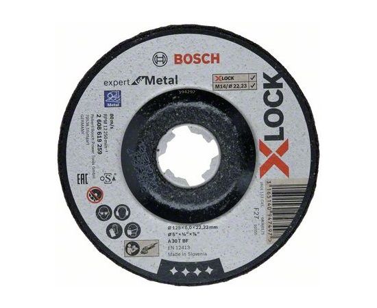Cutting disc for metal Bosch X-LOCK 125x6x22.23mm
