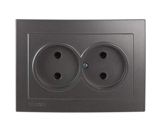Power socket without grounding Nilson TOURAN 24161024 2 sectional anthracite