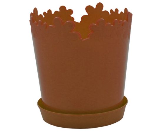 Plastic flower pot with a stand ALEANA Lutic 17x18 bronze