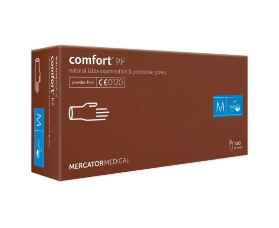Перчатки латексные без пудры Mercator comfort M
