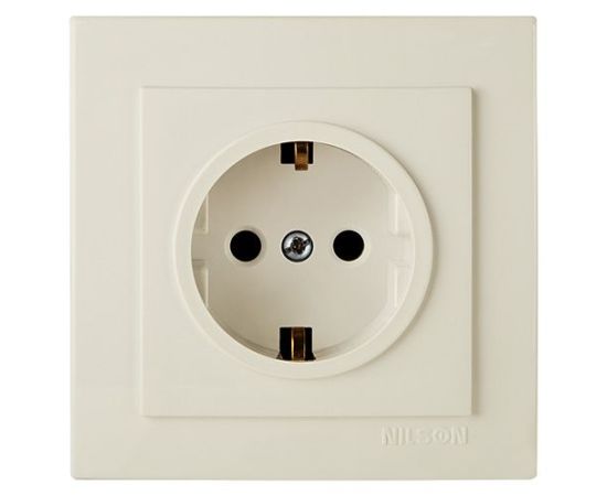 Power socket grounded Nilson TOURAN 24121017 1 sectional cream
