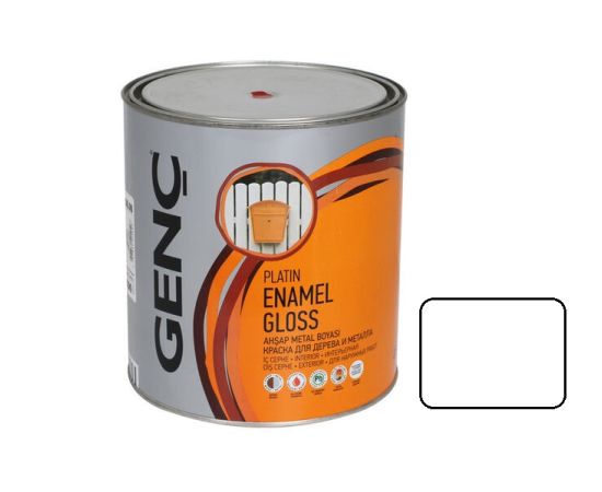 Paint for wood and metal Genc Synthetic glossy paint Silver 1000 white matt 2,5 l