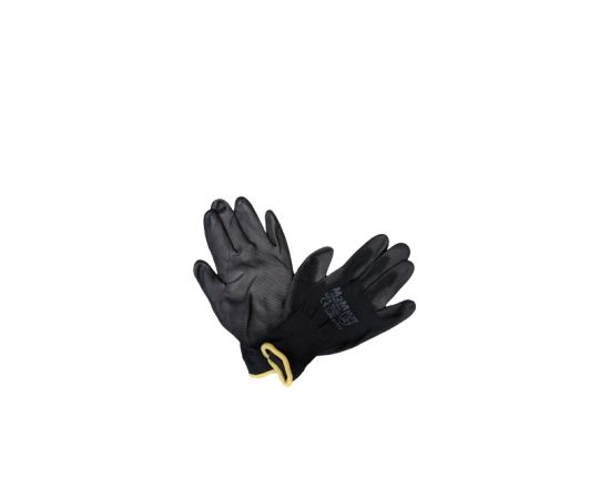 Черная перчатка с черным полиуретановым покрытием M2M 300/140 S8