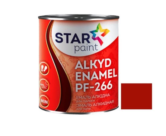 Эмаль алкидная Star paint PF 266 Enamel alkyd красно коричневый 2,8 кг