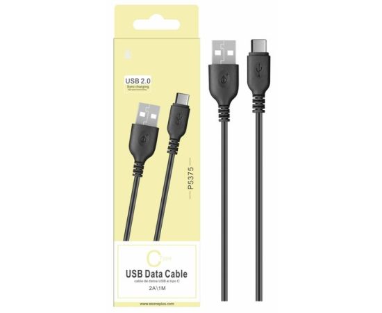 Cable TYPE-C,1м, 2A P5375 black 2100372