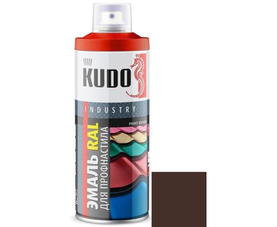 Эмаль для металлочерепицы Kudo KU-08017R 520 мл шоколадно-коричневый