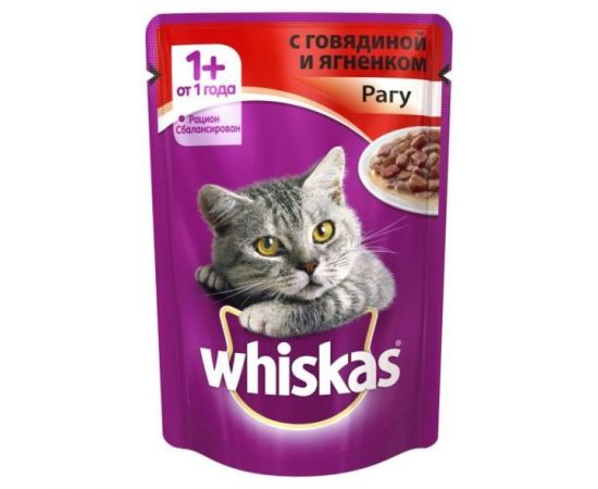 Рагу для кошек с говядиной и ягненком Whiskas 85 г