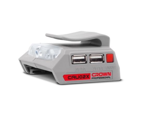 დამტენი მოწყობილობა Crown CAU02X-USB 20V