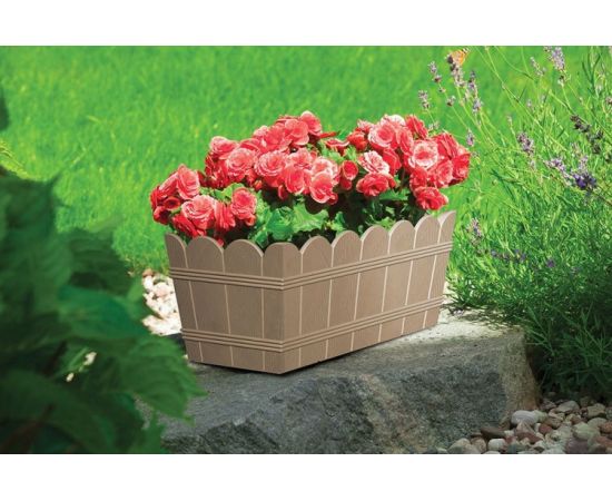 Flowerpot Form-Plastic Elba box with brackets 55 taupe