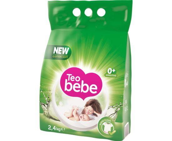 სარეცხი ფხვნილი TEO bebe ავტომატი Cotton Soft Green 0+ 2.4 კგ