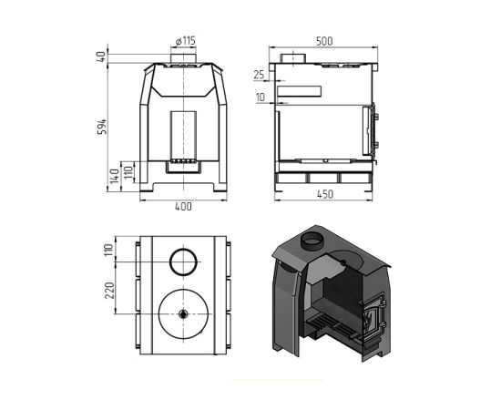 Heating furnace Vezuvi Comfort 100 DT-3C