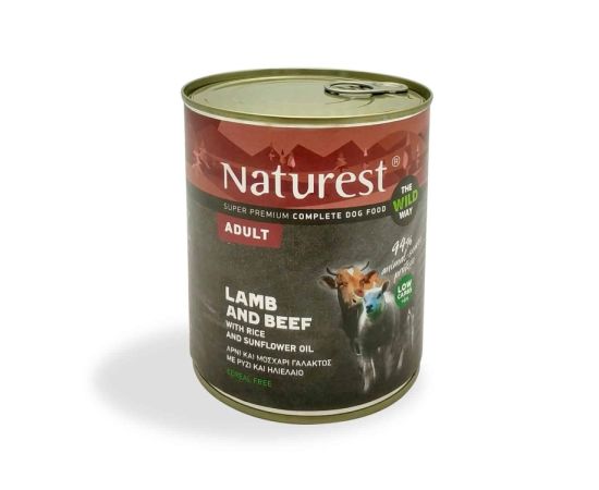 სველი საკვები ძაღლისთვის PET INTEREST NATUREST ADULT ძროხის და ცხვრის ხორცი 800გრ