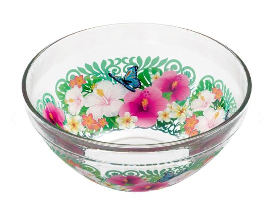 Set of salad bowls with a lid Decostek 1227-D butterflies 3 pc