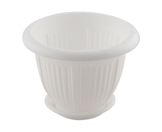 Flower Pot with a stand Aleana Wave white