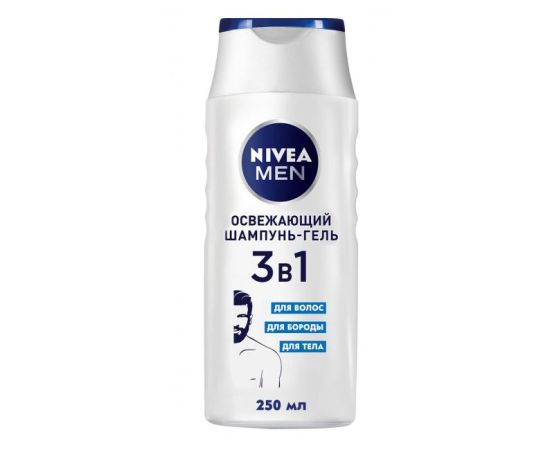 Shampoo gel for men Nivea 3-1 (hair, beard, body) 250 ml