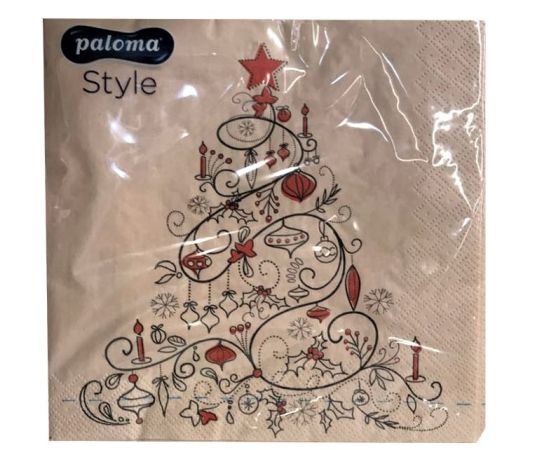 ხელსახოცი Paloma Christmas Tree on Cappucino 33x33 სმ