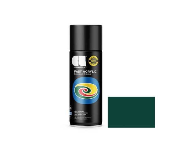 Cпрей краска Cosmos lac Spray fast acrylic ral 6005 темно зеленый 400 мл 0146005