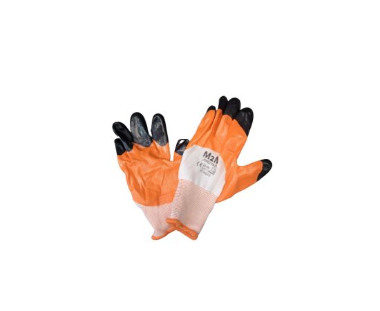 Перчатка оранжевая с нитриловым покрытием M2M 300/135 S10