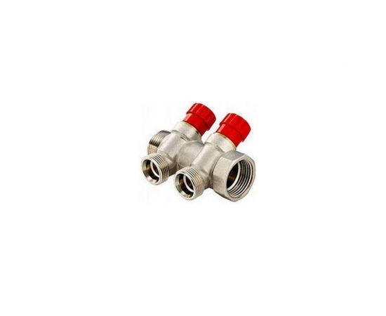 Manifold with valve  General Fittings Red 1" in/in-out/in 1/2"/2 620057N1004R2A