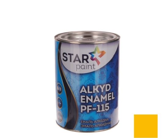 Эмаль алкидная STAR PAINT ПФ-115 55 Ярко желтый 0.9 кг