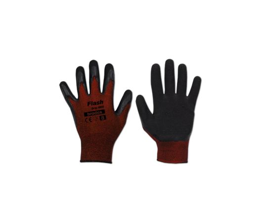 Gloves FLASH GRIP RED latex, 8, BRADAS  RWFGRD8