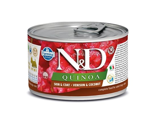 ძაღლის საკვები Farmina N&D Quinoa Adult Mini ირემი და ქოქოსი 140 გ