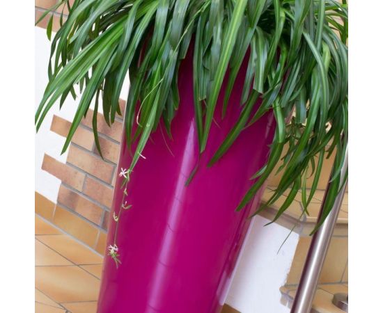 Plastic flower pot Prosperplast DTUS400S-235C Tubus slim shine - FUCHSIA 40 cm